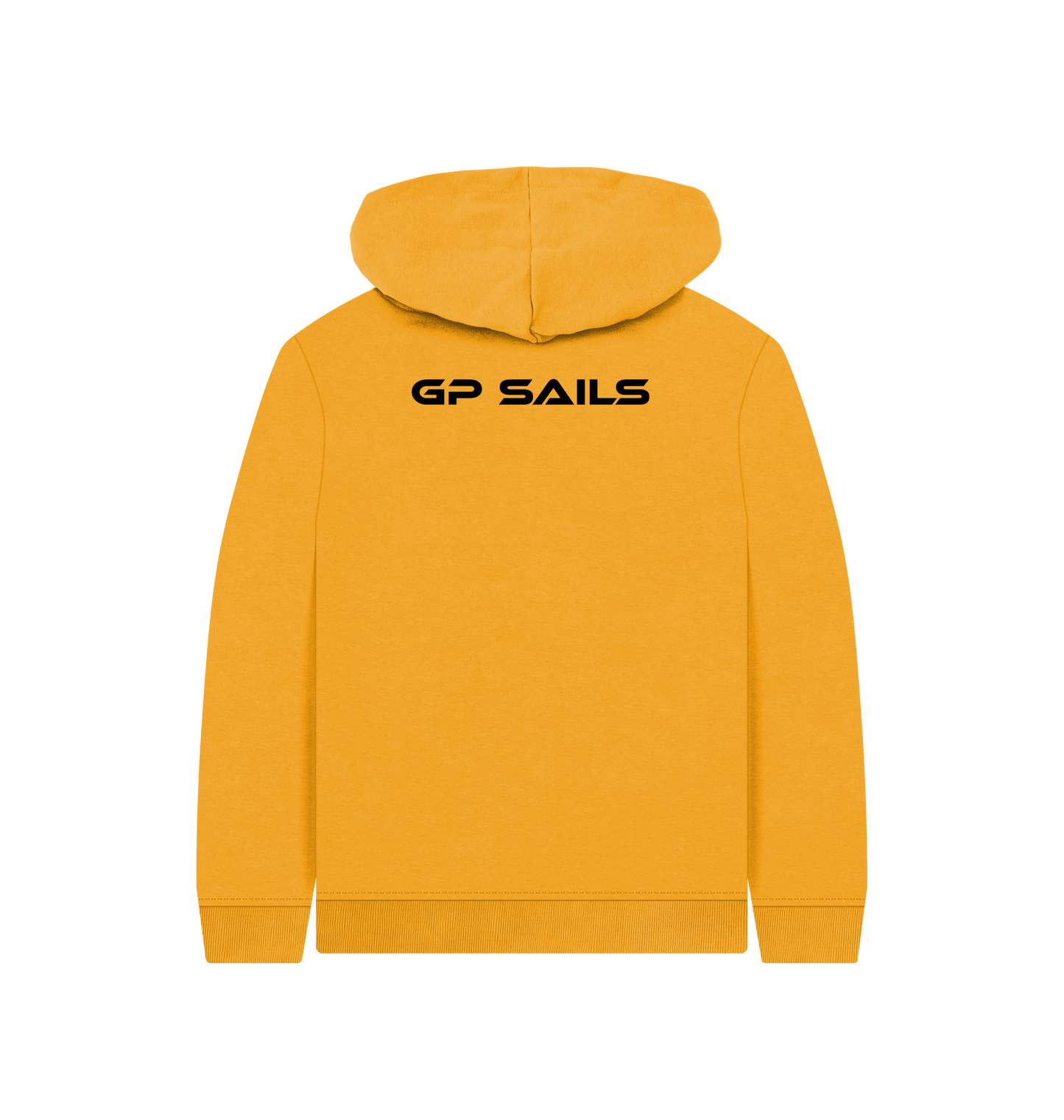 Mustard Printed Kids Hoodie Back