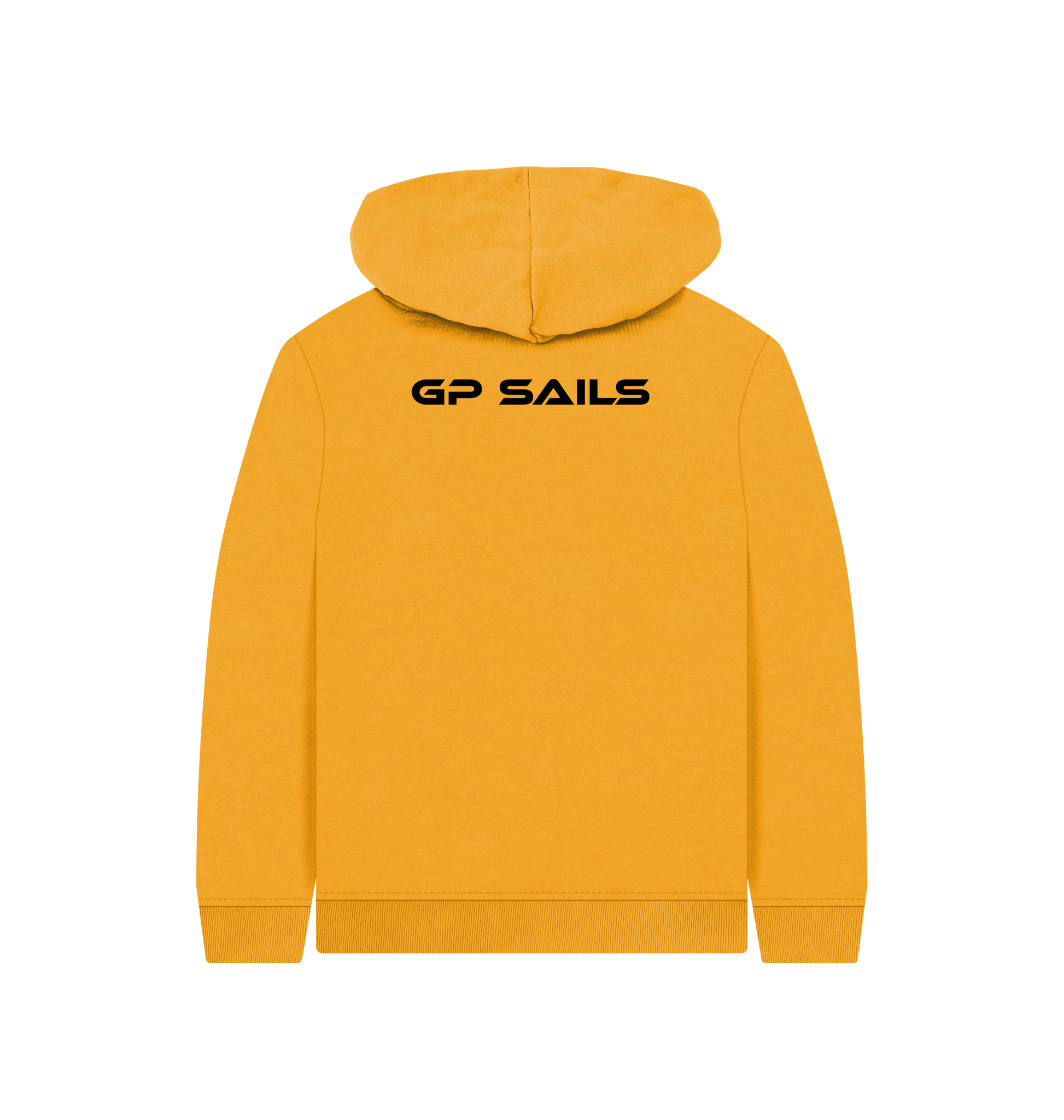 Mustard Printed Kids Hoodie Back