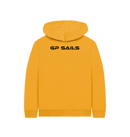 Mustard Printed Kids Hoodie Back
