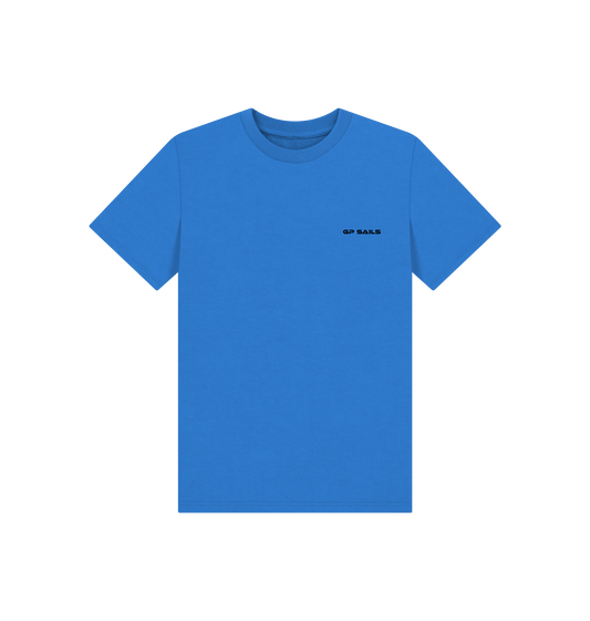 Bright Blue Printed Kids T-Shirt Front