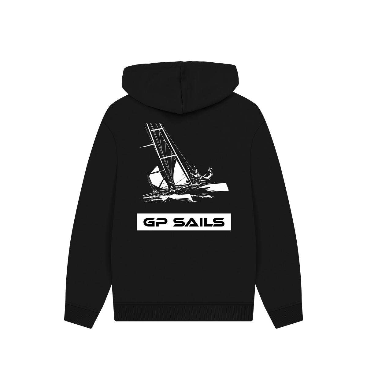 Black Printed Hoody Back