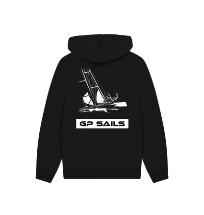 Black Printed Hoody Back