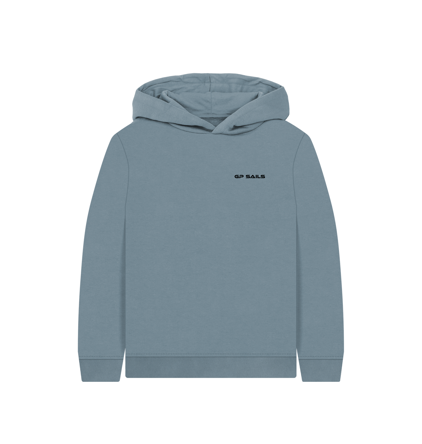 Stone Blue Printed Kids Hoodie Front