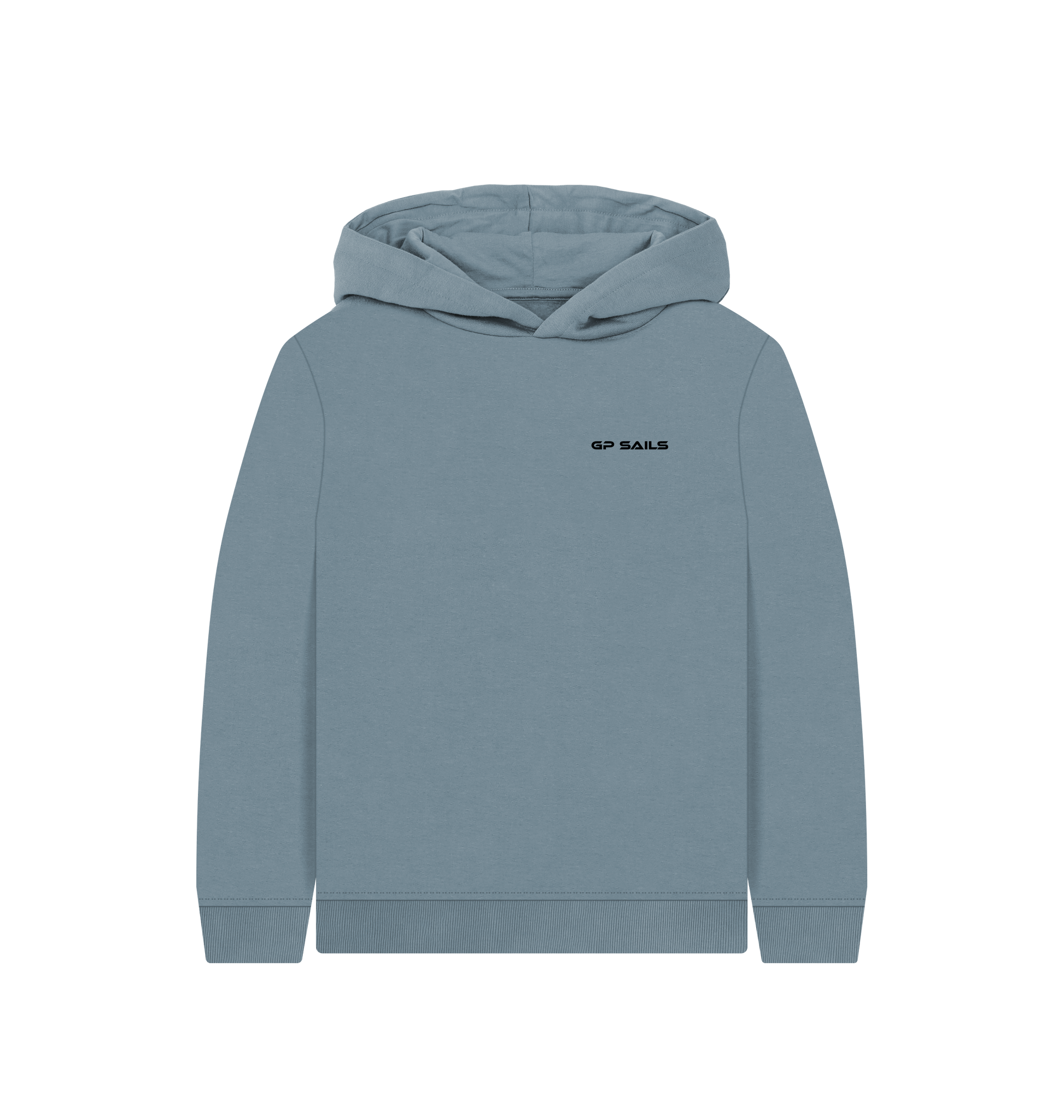 Stone Blue Printed Kids Hoodie Front