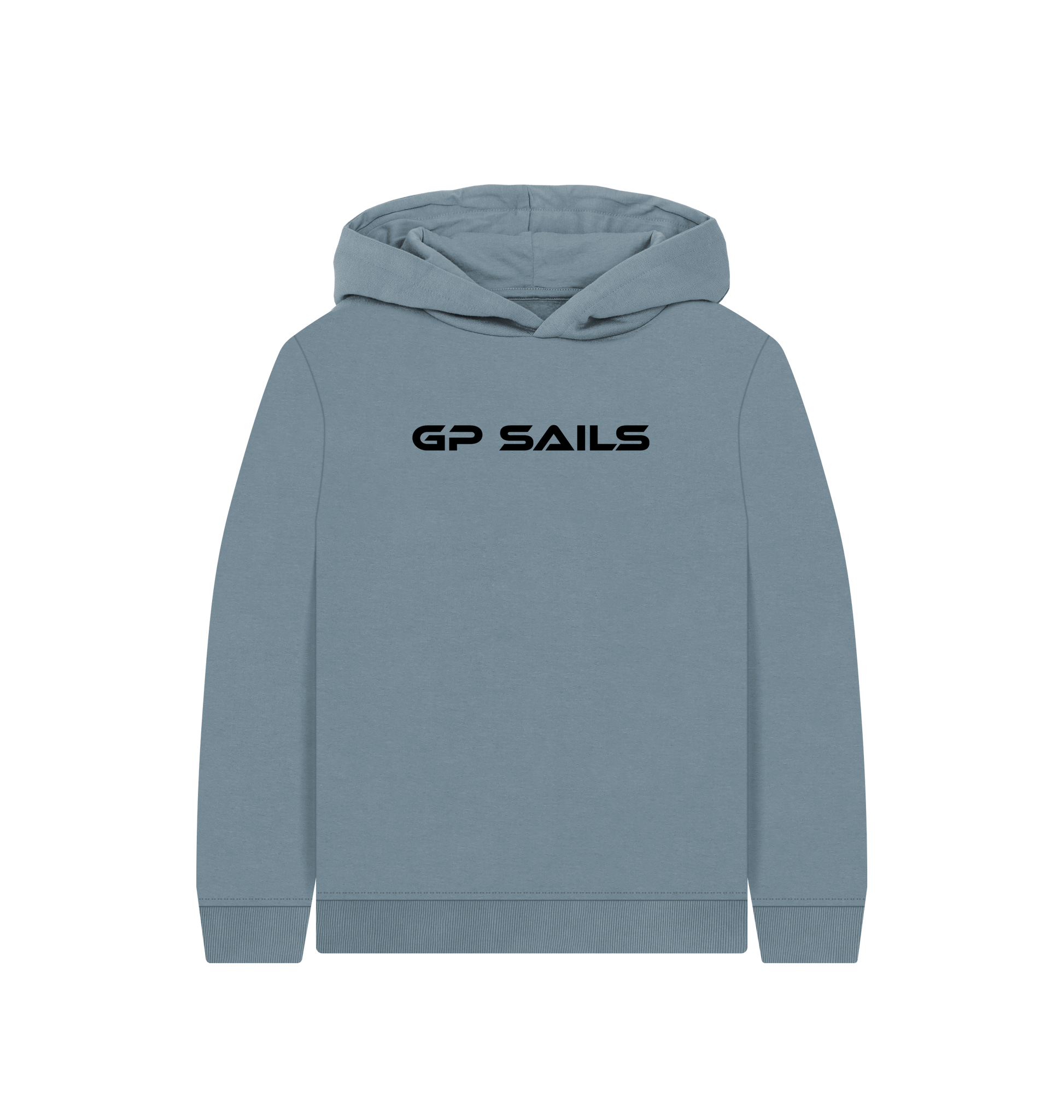 Stone Blue Printed Kids Hoodie Front