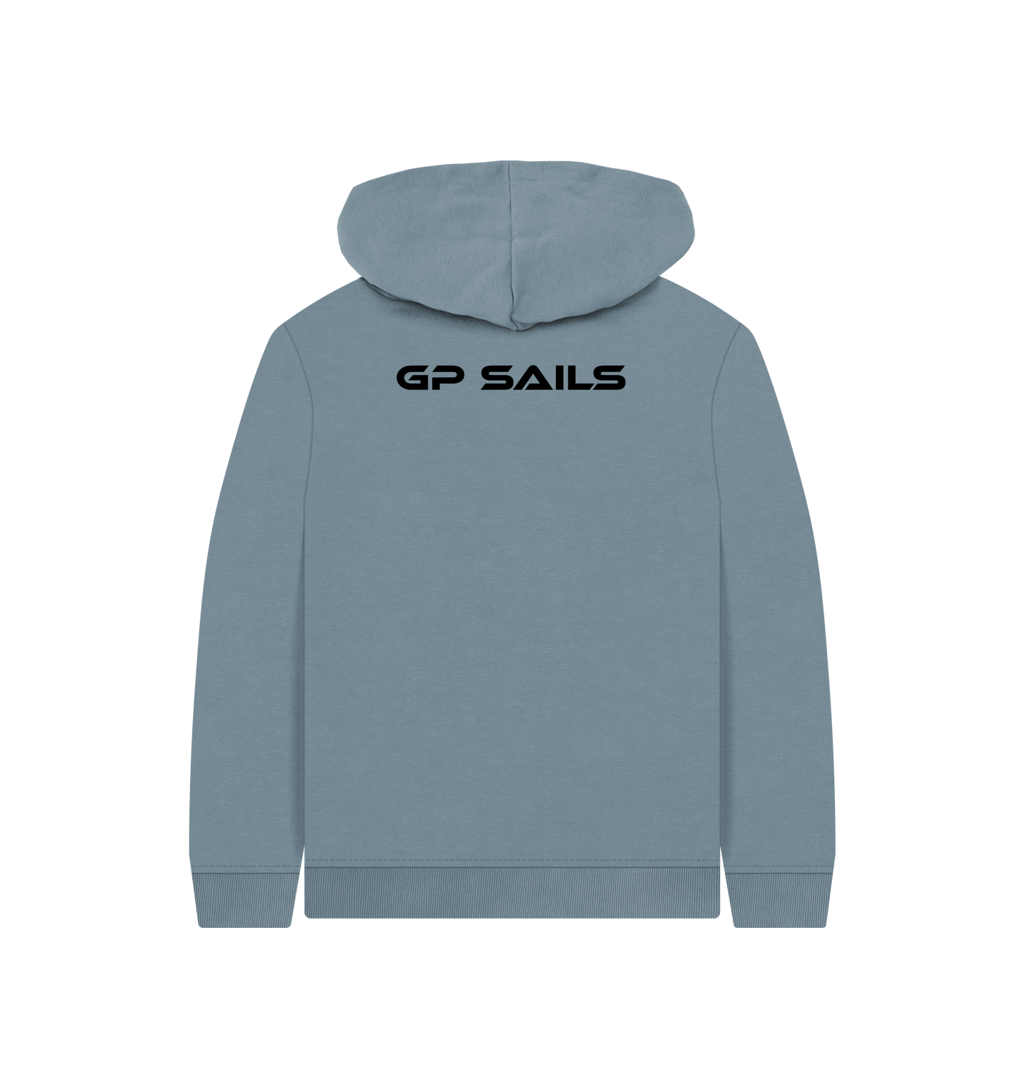 Stone Blue Printed Kids Hoodie Back