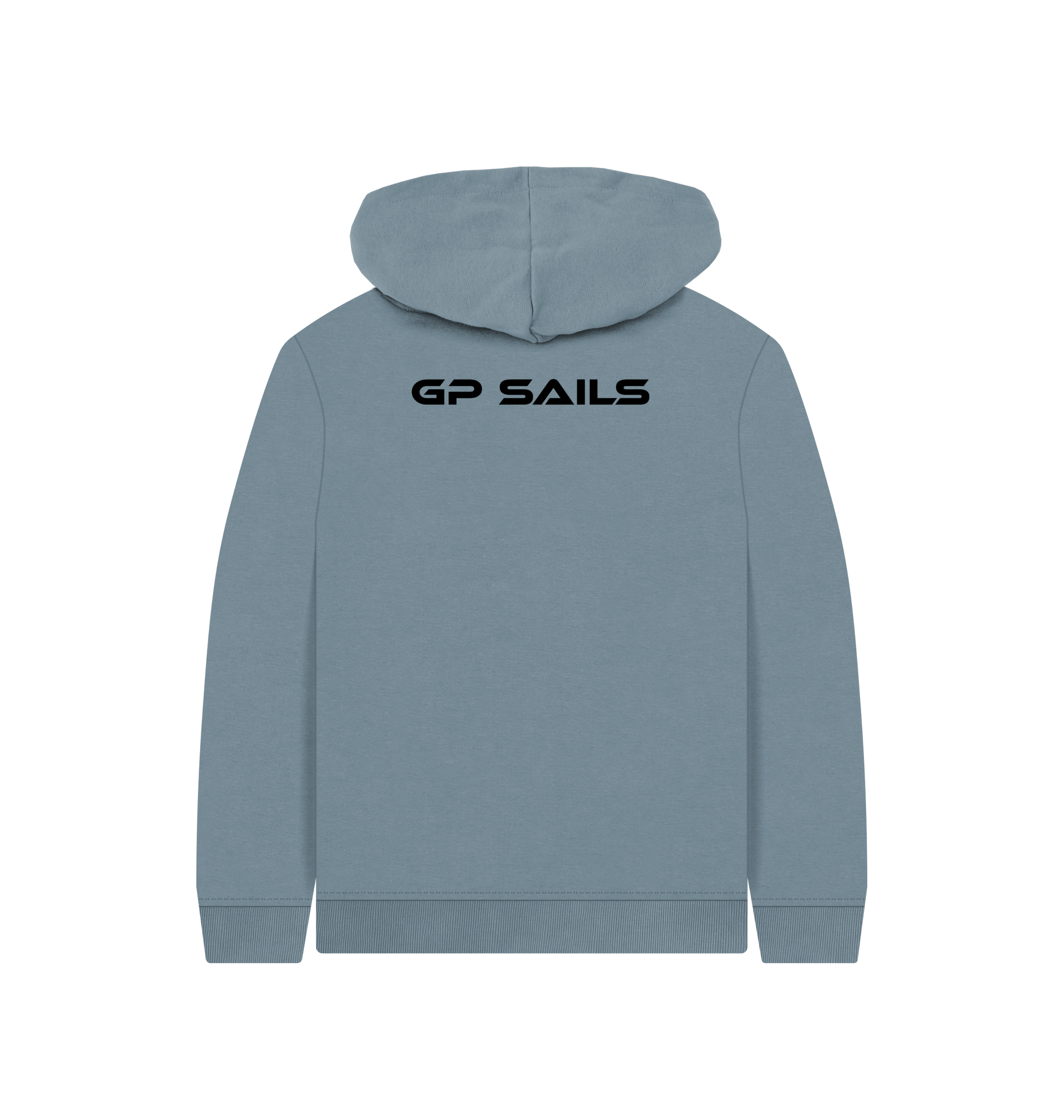 Stone Blue Printed Kids Hoodie Back