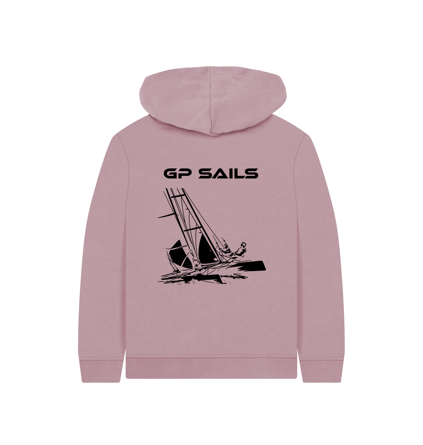 Mauve Printed Kids Hoodie Back