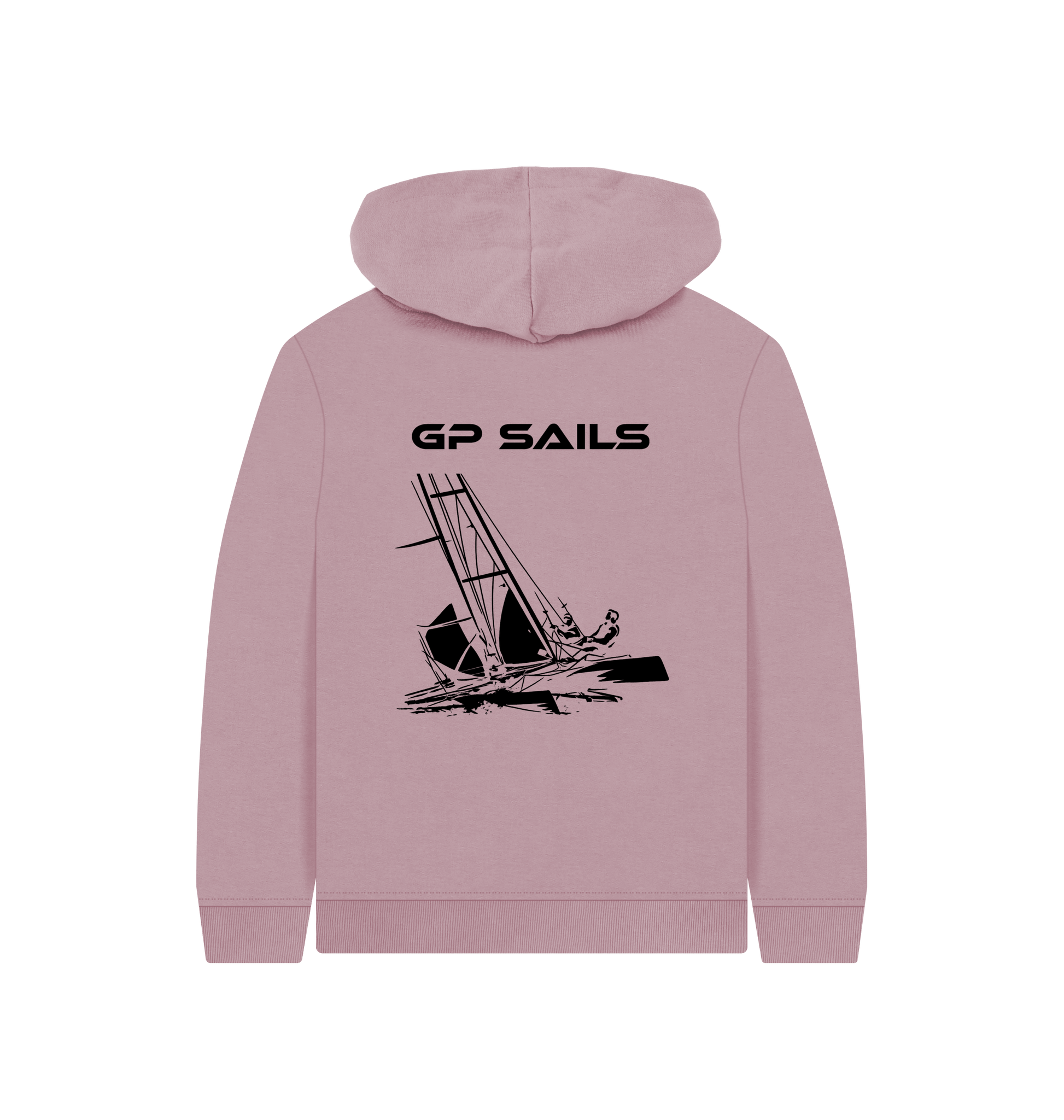 Mauve Printed Kids Hoodie Back