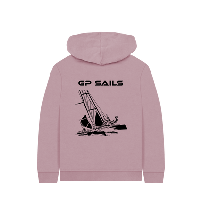 Mauve Printed Kids Hoodie Back