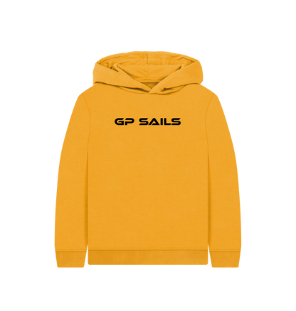 Mustard Printed Kids Hoodie Front