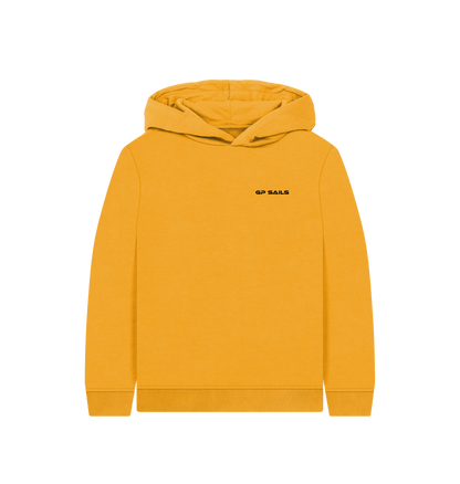 Mustard Printed Kids Hoodie Front