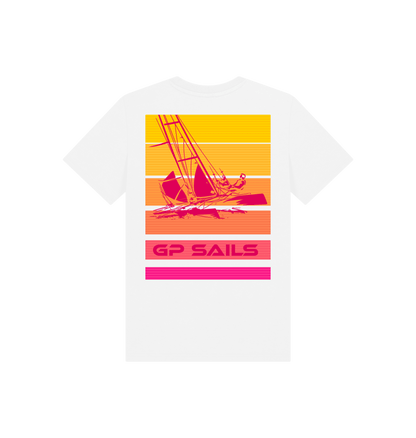 White Printed Kids T-Shirt Back