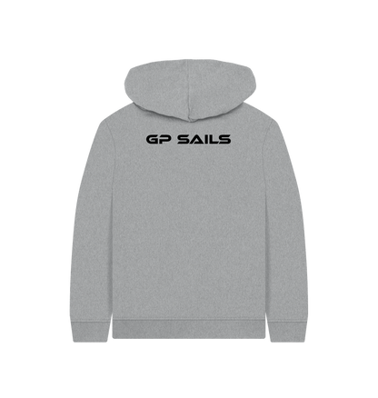 Athletic Grey Printed Kids Hoodie Back