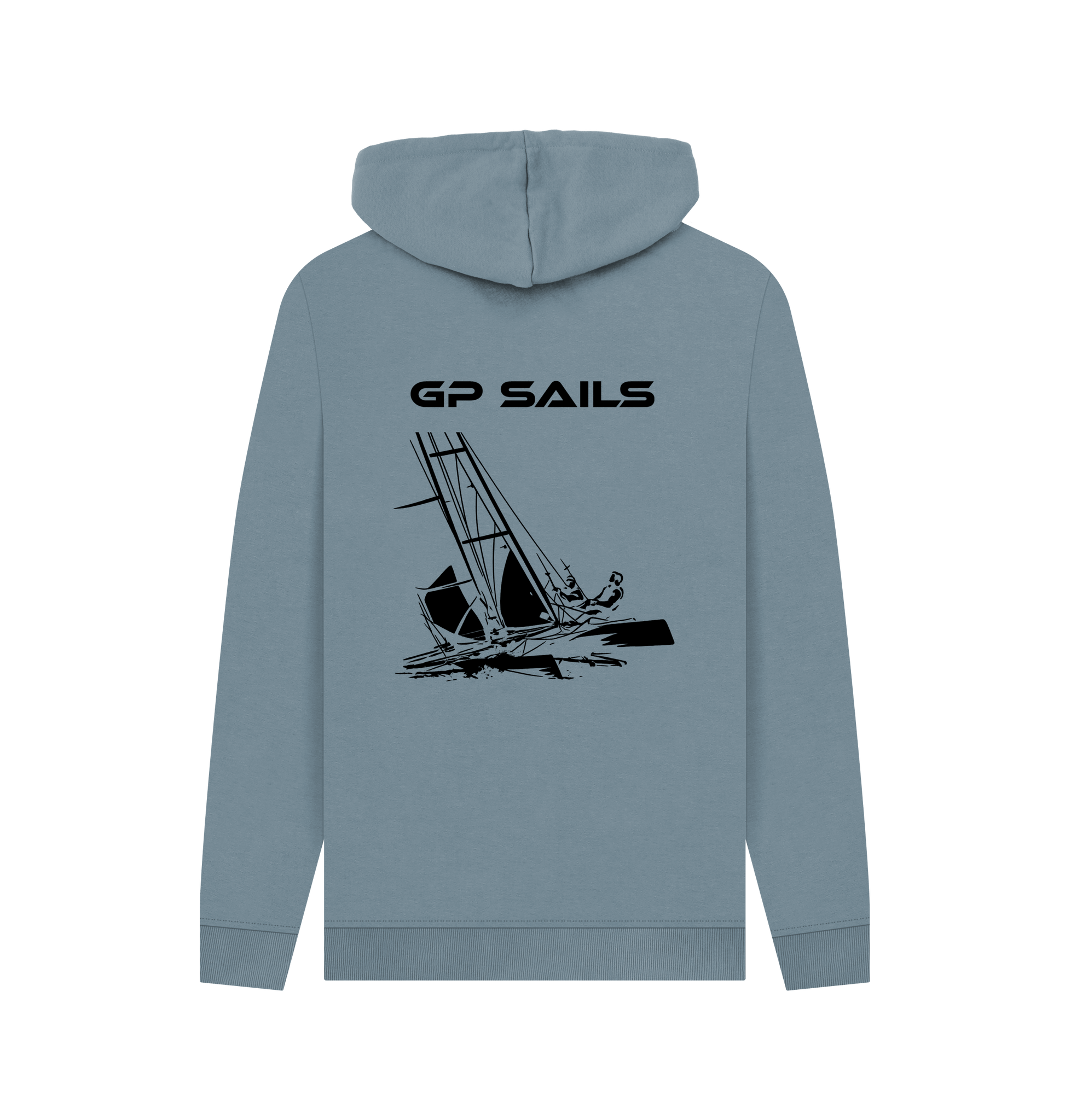 Stone Blue Printed Hoody Back